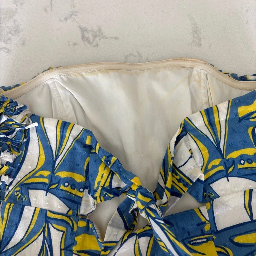 Lilly Pulitzer Blue and Yellow Sailboat Print Dress Size 2 with alterations - Picture 3 of 5